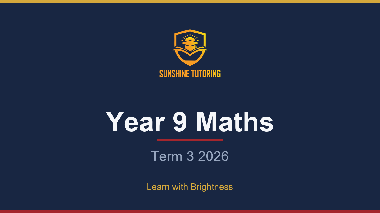 Year 9 Maths – Term 3 2026